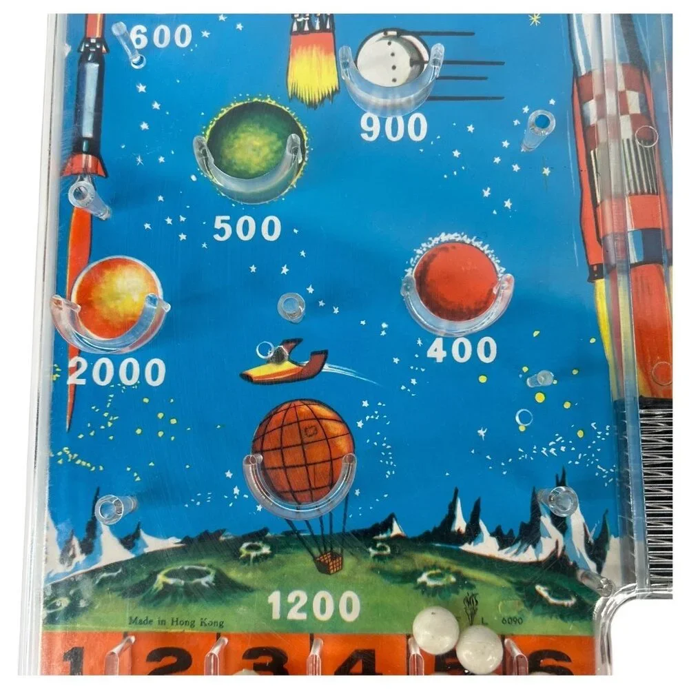Vintage Bagatelle‎ Pinball Game toy Rocket Planets Made Hong Kong Missing Pegs